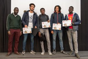 Remise des diplômes aux jeunes du festival “Penser et agir ensemble“ lors de la fête de la Réussite au Lycée Ste Thérèse d'Apprentis d'Auteuil à Paris (75), France
